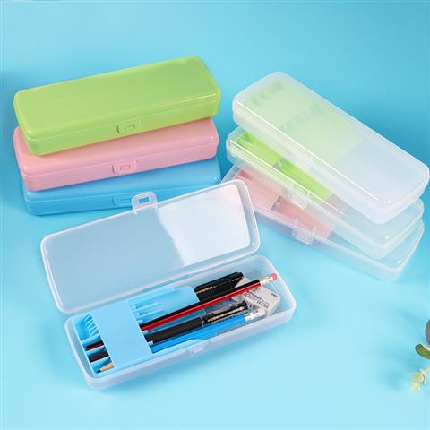 简约中小学生文具盒男女韩版大容量文具笔盒幼儿园塑料透明铅笔盒